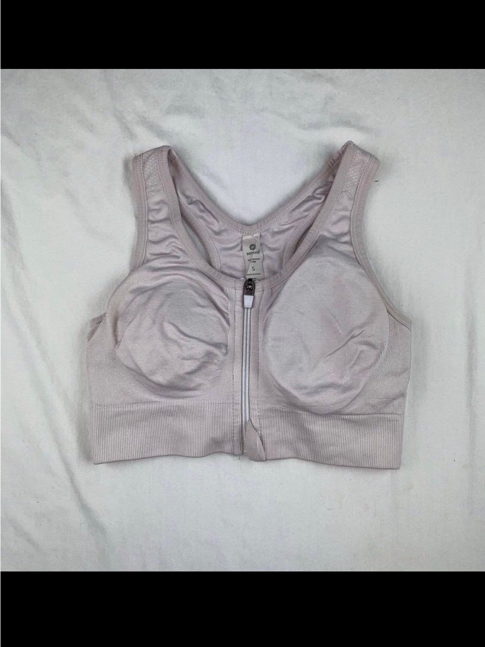 Zip up sports bra